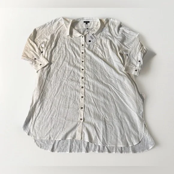 Universal Standard Sea Side Button-Up Shirt Dress Linen Blend Boho  XL 14-16 - Picture 7 of 10